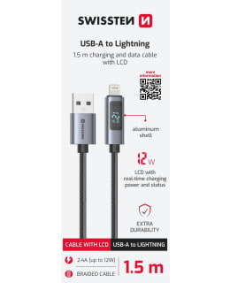 SWISSTEN LCD USB-LIGHTNING 1,5 M KAAPELI Main Image