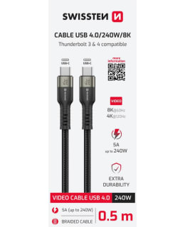 SWISSTEN 240W 8K 0,5 M USB-C KAAPELI Main Image