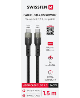 SWISSTEN 240W 8K 1,5 M USB-C KAAPELI Main Image