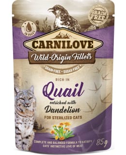 CARNILOVE CAT QUAIL WITH DAND.STERIL 85G Main Image