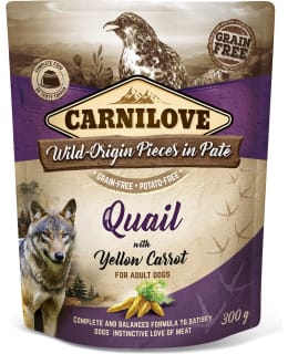 CARNILOVE DOG PATÉ QUAIL/YEL.CARROT 300G Main Image