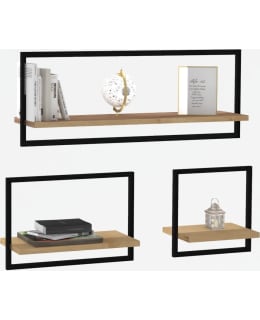 HANAH HOME YESO WALL SHELF SAPPHIRE OAK Main Image