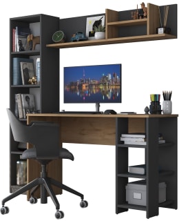 HANAH HOME HA125-2699 TYÖPÖYTÄ+HYLLY Main Image