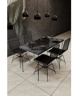 CHC NOORA 120CM RUOKAPÖYTÄ+4 TUOLIA MUST Main Image