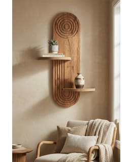 HANAH HOME ARTMTKWLL3 OAK WALL SHELF Main Image