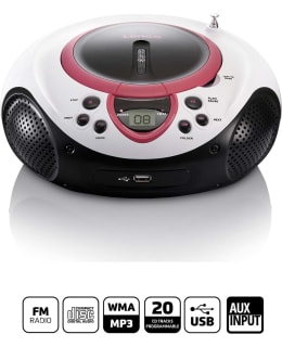 LENCO SCD38USBP KANNETTAVA CD/RADIO PINK Main Image