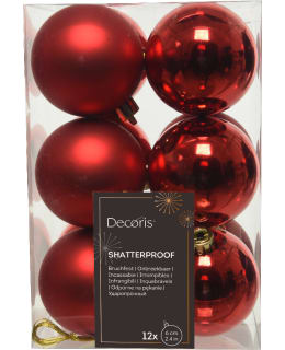 DECORIS 21832 12KPL D6CM PUN JOULUPALLOT Main Image