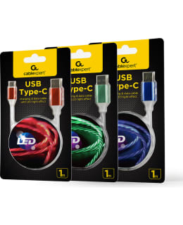 Cablexpert LED-valaistu USB-C lataus- ja datakaapeli Main Image