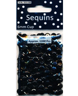 SEQUINS N.1200KPL 6MM MUSTA PALJETTI Main Image