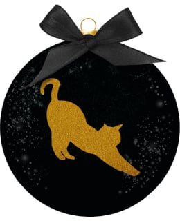 BAUBLE XMAS FROSTED CL SANTA'S CAT Main Image