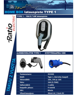 RATIO ELECTRIC TYPE1 16A/230V 4M LATAUSP Main Image