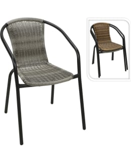 KM CHAIR STACKABLE PE RATTAN GREY Main Image