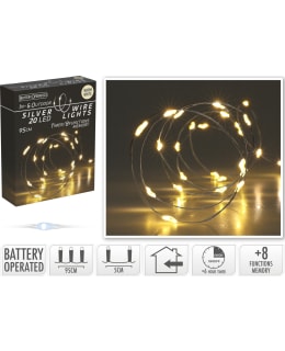 H&S SILVER WIRE 20LED IP44 WARM WH Main Image