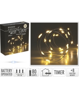 H&S SILVER WIRE LIGHTS 80LED Main Image