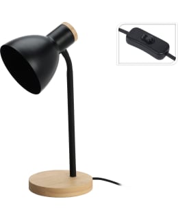 H&S METAL/WOOD BLACK TABLE LAMP Main Image
