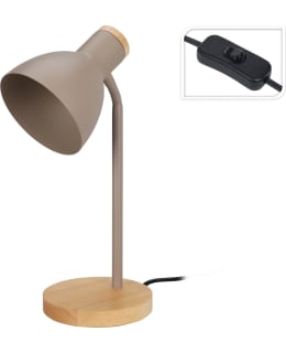 H&S METAL/WOOD BEIGE TABLE LAMP Main Image