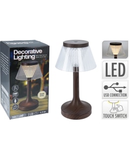 H&S TABLE LAMP RECHARGEABLE BROWN Main Image
