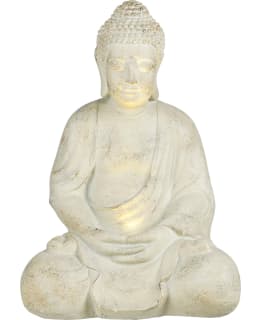 MICA BUDDHA SOLAR LIGHTED BEIGE 41CM Main Image