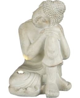 MICA BUDDHA SOLAR LIGHTED BEIGE 35,5CM Main Image