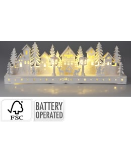 H&S 45CM WOODEN HOUSE SCENE W LEDLIGHTS Main Image
