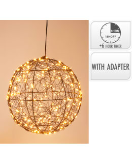 H&S 25CM BLACK METALLIC LIGHTING BALL Main Image