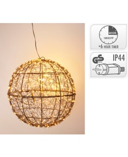 H&S 35CM BLACK METALLIC LIGHTING BALL Main Image