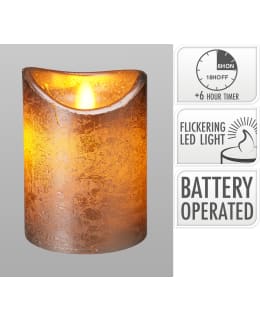 H&S 75X100MM METALLIHOPEA LED KYNTTILÄ Main Image