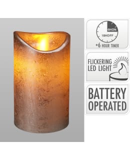 H&S 75X125MM METALLIC SILVER LED CANDLE Main Image