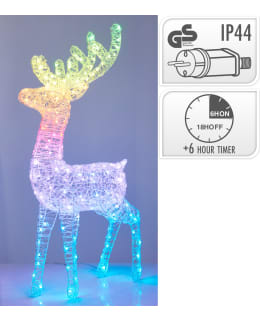 H&S IP44 120CM 165LED ACRYLIC REINDEER Main Image