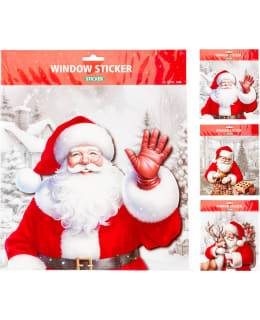 WINDOW STICKER SANTA FLOCKED IKKUNATARRA Main Image
