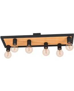 CEILING LAMP 6 PART CONSETT WOOD/BLACK Main Image