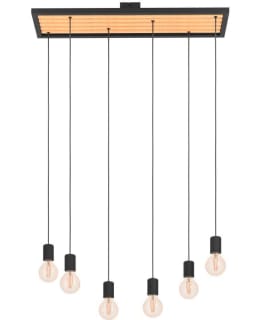 PENDANT LAMP 6 PART CONSETT WOOD/BLACK Main Image