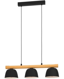 PENDANT LAMP 3 PART  SHERBURN BLACK/WOOD Main Image