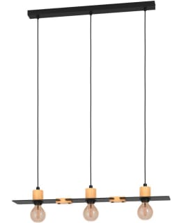 PENDANT LAMP 3 PART BRAMERTON WOOD/BLACK Main Image