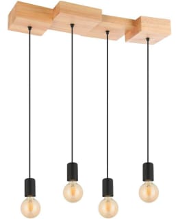 PENDANT LAMP 4 PART HALKIN WOOD/BLACK Main Image