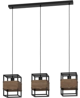 PENDANT LAMP 3 PART EVESHAM BLACK/BROWN Main Image