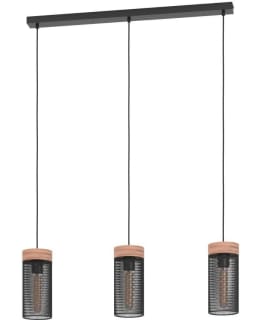 PENDANT LAMP 3 PART KILNSDALE BLACK/WOOD Main Image