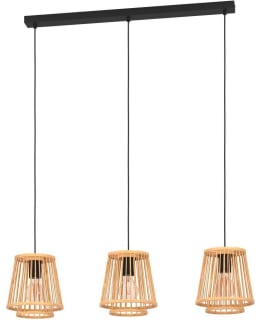 PENDANT LAMP 3 PART HYKEHAM WOOD/BLACK Main Image