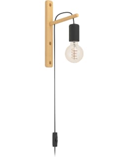 EGLO 44013 POCKLEY E27 MUSTA/PUU SEINÄVA Main Image