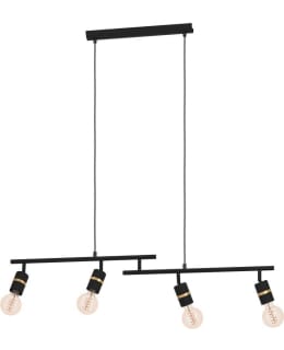 PENDANT LAMP 4 PART LURONE BLACK/BRASS Main Image