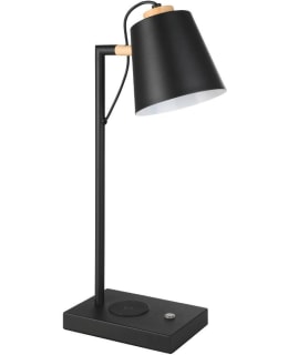 TABLE LAMP LAZEY-QI LED BLACK/WOOD Main Image
