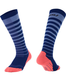 2XU STRIPED COMPR SOCK WA4008E NVY/CBU M Main Image