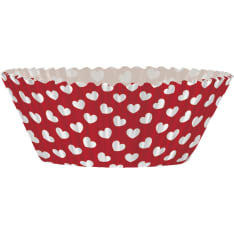 Muffin trays and decorative sticks hearts 24 pcs