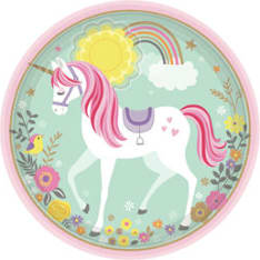 Lovely unicorn large cardboard plate 8 pcs/box