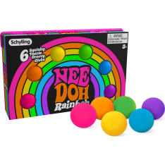 NeeDoh Teenie Rainbow 6-Pack puristeltava pallopakkaus