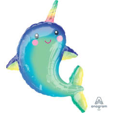 Happy horned whale shape foil ball