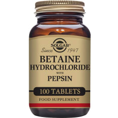 Solgar® Betaiinihydrokloridi + Pepsiini 100 tabl. ravintolisä'