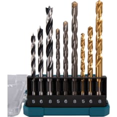 Makita D-71962 9-piece combi drill bit set