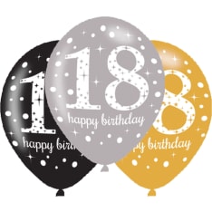 18 Happy Birthday 6 pcs balloon