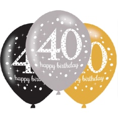 40 Happy Birthday 6 kpl ilmapallo